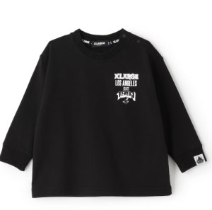 画像1: XLARGE KIDS　バックプリント長袖Tシャツ　　80；黒 (1)