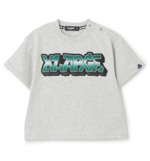 画像1: XLARGE KIDS　グラデーションロゴ刺しゅう半袖Tシャツ　　85；TOP・グレー (1)