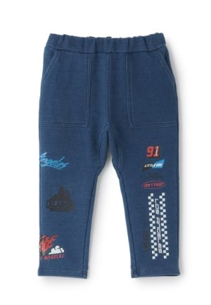 画像1: XLARGE KIDS　　モータースポーツロゴ カットデニムパンツ　　51；ブルー (1)
