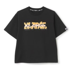 画像1: XLARGE KIDS　グラデーションロゴ刺しゅう半袖Tシャツ　　80；黒 (1)