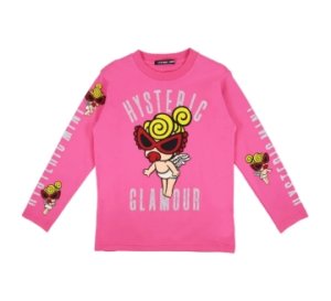 画像1: MY FIRST HYSTERIC MINI    GLITTERING ANGEL MINI 長袖Tシャツ　25；ピンク (1)