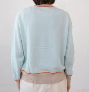 画像2: YARRA NEU　ウール混カラーコンビニットカーデ　　53；サックス　　サイズ；FREE (2)