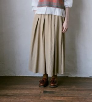 画像1: doux bleu　doux bleu　タック ギャザースカート　20；ベージュ　サイズ；FREE (1)