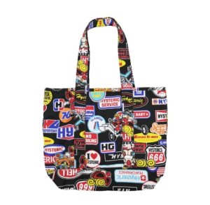 画像2: Hystericmini　　MOTOR BABY 総柄 横長トートバッグ　14；ブラック系 (2)