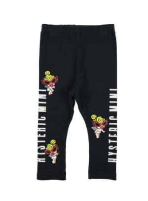 画像1: MY FIRST HYSTERIC MINI    ANGEL MINI 10分丈 レギンス　10；ブラック (1)