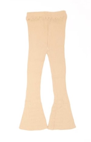 画像1: MakeYourDay　ニットフレアパンツ 　カラー；ベージュ (1)