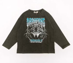 画像1: MakeYourDay　アイアンウルフロック長袖Tシャツ 　カラー；チャコール (1)