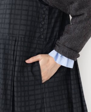 画像3: Veritecoeur　　 ノースリーブワンピース　　SUMIKURO×NASUKON CHECK　サイズ；F (3)