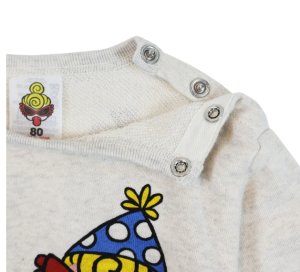 画像3: MY FIRST HYSTERIC MINI    HAPPY BIRTHDAY TO YOU 裏毛トレーナー　　16；オートミール (3)