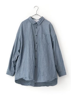 画像1: Veritecoeur　 ユニセックスシャツ　BLUE (1)