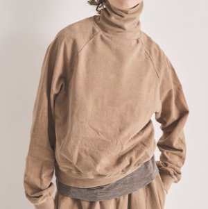 画像2: Veritecoeur　 顔料染裏毛プルオーバー     KHAKI BEIGE   サイズ；F (2)