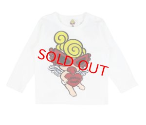 画像1: MY FIRST HYSTERIC MINI    ANGEL MINI WITH A HEART 長袖Tシャツ　　00；ホワイト (1)