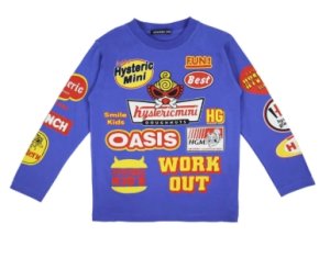画像1: Hystericmini　BIG LOGO COLLAGE 長袖Tシャツ　　40；ブルー (1)