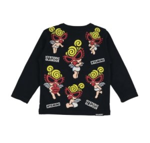 画像2: MY FIRST HYSTERIC MINI    ANGEL MINI WITH A HEART 長袖Tシャツ　　10；ブラック (2)