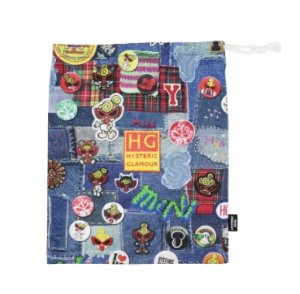画像2: Hystericmini　DENIM FREAK 総柄 Viscotex 巾着　　49；インディゴ (2)