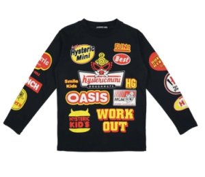 画像1: Hystericmini　BIG LOGO COLLAGE 長袖Tシャツ　　10；ブラック (1)