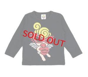 画像1: MY FIRST HYSTERIC MINI    ANGEL MINI WITH A HEART 長袖Tシャツ　　10；ブラック (1)