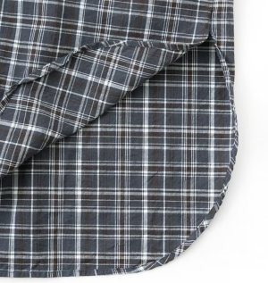 画像3: Veritecoeur　ヘンリーネックシャツ 　NAVY CHECK      サイズ；F (3)