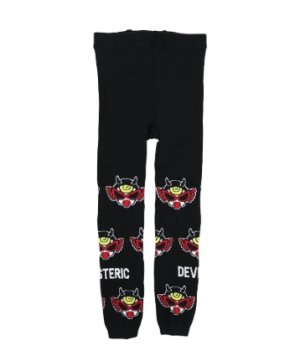 画像1: MY FIRST HYSTERIC MINI   DEVILKIN 10分丈 レギンス　　10；ブラック (1)