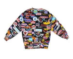 画像2: MY FIRST HYSTERIC MINI    MOTOR BABY 総柄 裏毛トレーナー　　14；ブラック系 (2)