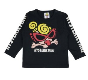 画像1: MY FIRST HYSTERIC MINI    SAY HI! TO POP UP MINI 長袖Tシャツ　　10；ブラック (1)