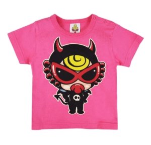 画像1: MY FIRST HYSTERIC MINI 　 DEVILKIN 羽付き 半袖Tシャツ　　25；ピンク　サイズ；90 (1)