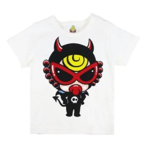 画像1: MY FIRST HYSTERIC MINI 　 DEVILKIN 羽付き 半袖Tシャツ　　00；ホワイト　サイズ；90 (1)