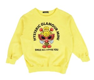 画像1: HYSTERIC MINI 　PLUMP LITTLE BEE 裏毛トレーナー　　61；レモンイエロー (1)
