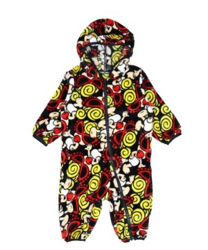画像1: HYSTERIC MINI 　MINI 総柄 マイクロフリース カバーオール　　14；ブラック系　　サイズFREE(70‐80cm) (1)
