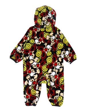 画像2: HYSTERIC MINI 　MINI 総柄 マイクロフリース カバーオール　　14；ブラック系　　サイズFREE(70‐80cm) (2)