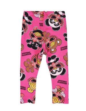 画像1: HYSTERIC MINI 　PLUMP MINI 総柄 10分丈レギンス　　29；ピンク系 (1)