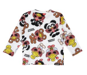 画像1: MY FIRST HYSTERIC MINI 　PLUMP MINI総柄 長袖Tシャツ　　04；ホワイト系 (1)