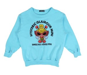画像1: HYSTERIC MINI 　PLUMP LITTLE BEE 裏毛トレーナー　　40；ブルー (1)