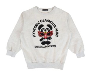 画像1: HYSTERIC MINI 　 PLUMP PANDA MINI 裏毛トレーナー　　16；オートミール (1)