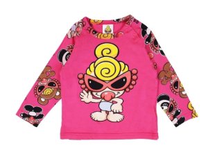 画像1: MY FIRST HYSTERIC MINI 　PLUMP MINI ラグラン 長袖Tシャツ　26；マゼンタ　サイズ；90 (1)