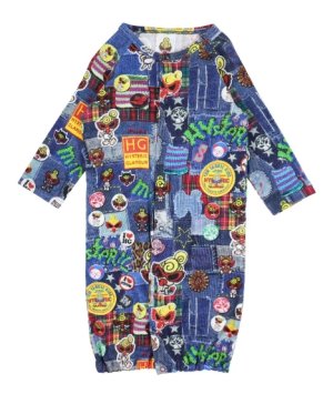 画像2: MY FIRST HYSTERIC MINI 　DENIM FREAK 総柄 Viscotex 2WAYALL　　49；インディゴ　サイズ；FREE(60-70cm)  (2)