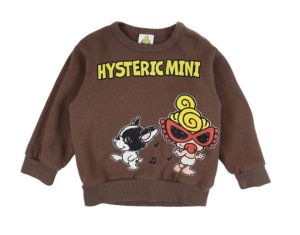 画像1: HYSTERIC MINI 　LITTLE SWING WITH J 裏毛トレーナー　　70；ブラウン　　サイズ；100 (1)