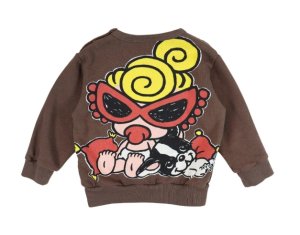 画像2: HYSTERIC MINI 　LITTLE SWING WITH J 裏毛トレーナー　　70；ブラウン　　サイズ；100 (2)