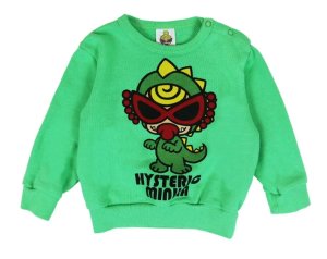 画像1: HYSTERIC MINI 　MINILA 裏毛トレーナー　　52；ライトグリーン (1)