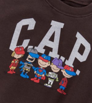 画像2: OCEAN&GROUND 　　CAPMAN HEROESプリントスウェット　　カラー；チャコール (2)