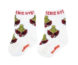 画像1: ☆MY FIRST HYSTERIC 　　　MINI FACEハイソックス　　04；ホワイト系　 (1)