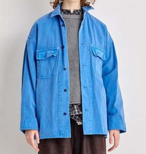 画像1: Veritecoeur　　ガーメントダイシャツ　BLUE　サイズ；F (1)