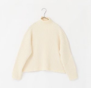 画像1: Veritecoeur　リブハイネックプルオーバー    IVORY    サイズ；F (1)