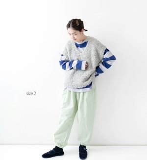 画像2: 30%off  Veritecoeur ヘムバンドパンツ PISTACHIO  サイズ;1 (2)
