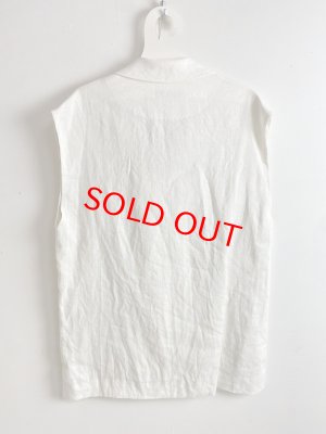 画像4: 40%off　  Bon Vieux Temps　フレンチリネン　袖なしジャケット　10；OFF WHITE　サイズ；1 (4)