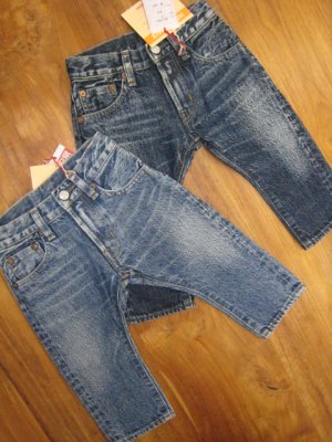 画像1: ☆DENIM DUNGAREE　12ozデニム　5P　LPN　 4；紺　　サイズ；BS（80） (1)