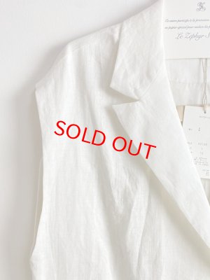 画像2: 40%off　  Bon Vieux Temps　フレンチリネン　袖なしジャケット　10；OFF WHITE　サイズ；1 (2)