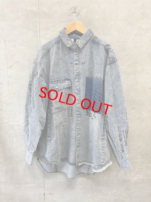 画像1: AULA AILA（アウラ アイラ）　 GRAFFITI DENIM SHIRT 　　サイズ；0 (1)