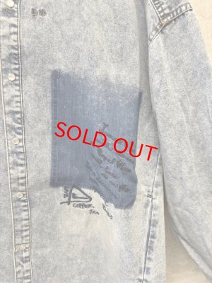 画像2: AULA AILA（アウラ アイラ）　 GRAFFITI DENIM SHIRT 　　サイズ；0 (2)