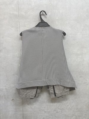 画像3: gomme　フラワーチェックベスト　2；グレー　　サイズ；M (3)